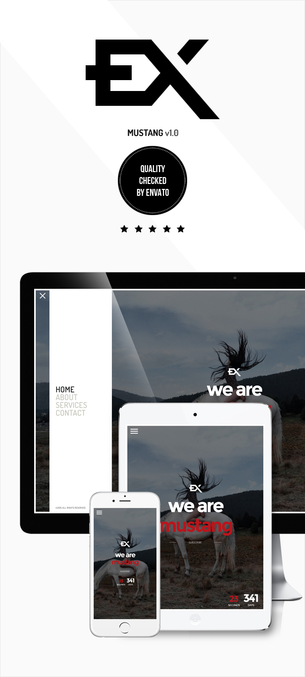 Mustang || Responsive Coming Soon Page